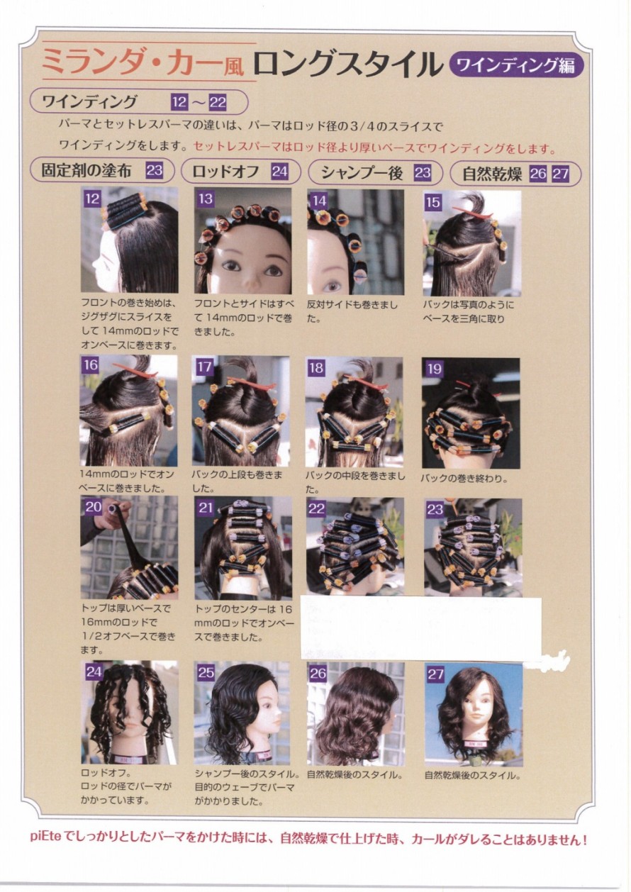 パーマで作る　ミランダ・カーのヘアスタイル　ロッドの巻き方